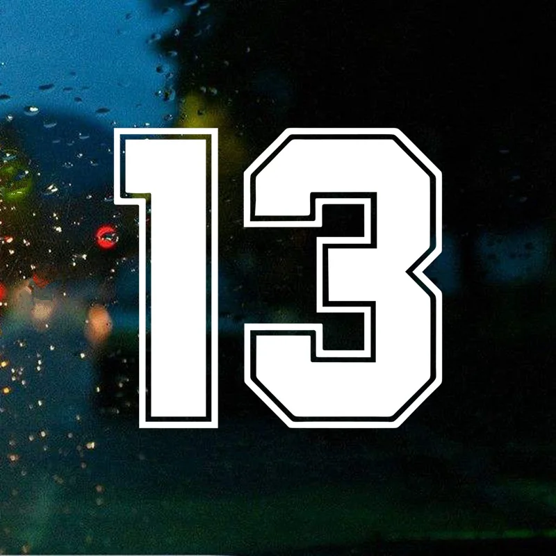 

Tri Mishki HZX1187 # racing номерной знак 13 шлем автомобильная наклейка «Доберман» забавные виниловые наклейки аксессуары для мотоциклов наклейки