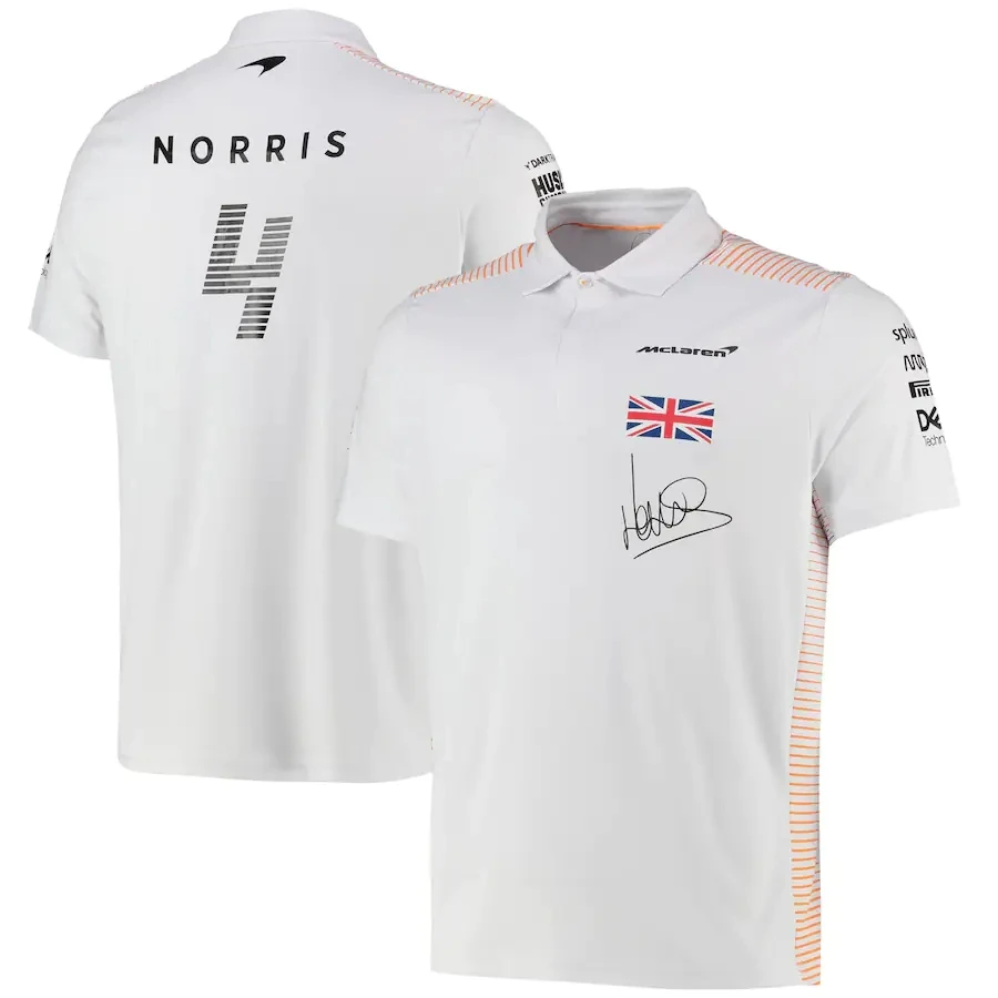 

For McLaren NORRIS Driver Number 4 2021 Motorsport F1 Men's Short Sleeve Racing Team Polo T-Shirt Summer Breathable Jerseys