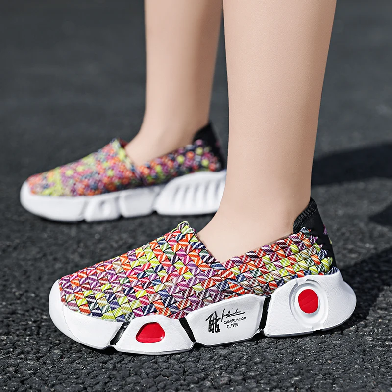 Summer Braid Beach Shoes Kids Casual Weave Slip on Outdoor Boy Girl Slip on Breathable