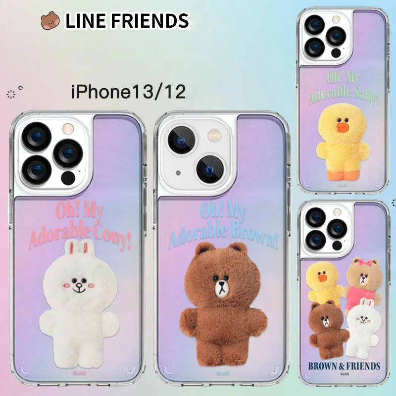 

Line Friends Brown Sally Choco Iphone Series Cartoon Kawaii Gradient Color Cellphone Case Super Cute Anti-Drop Protective Case