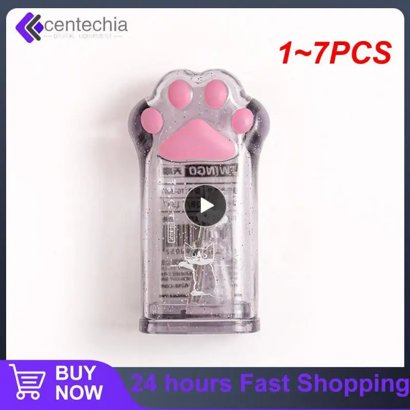 

1~7PCS Mohamm Pencil Sharpener Random Color Creative Cat Paw Kawaii Stationery School Supplies
