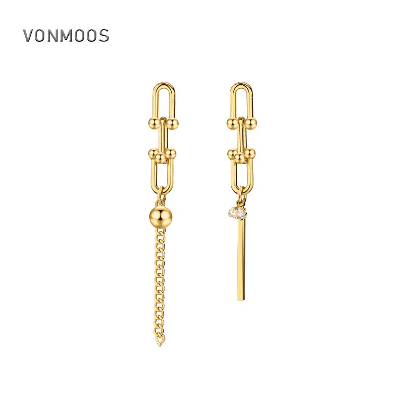 

Vonmoos U-shaped Earrings for Women Hanging Stud Long Earrings Gold Color Elegant Statement Aesthetic Vintage Luxury Fashion