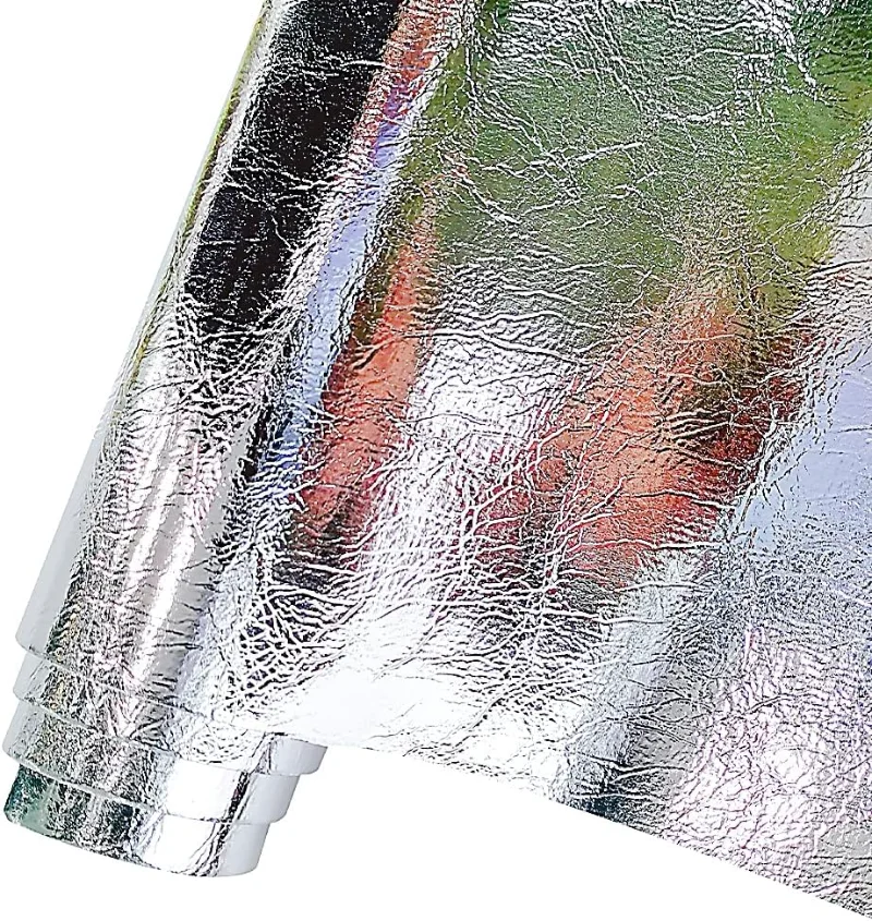 Vintage Oil Painting Cowhide Silver PU Fabric Leather Faux Leather Sheets Roll for Making Crafts Leather Earrings Bows Sewing