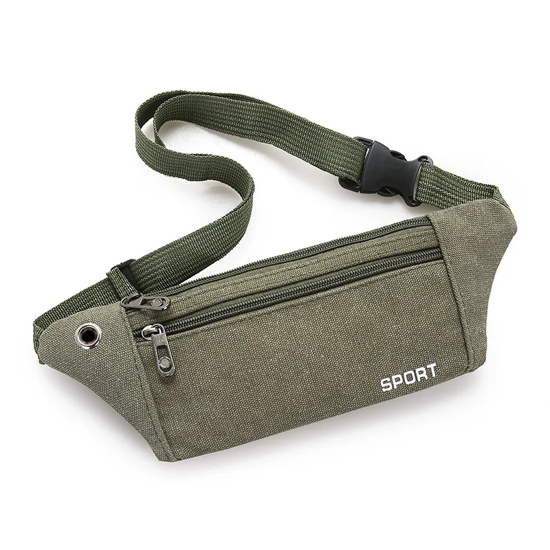 Canvas Men's Waist Packs Outdoor Sports Mountaineering Bag Fitness Running Chest Bag Ultra-thin Ultra-light Mobile Phone Bag