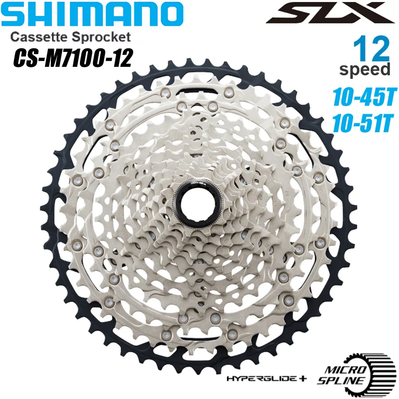 Кассета SHIMANO SLX M7100 для горных велосипедов Задняя звездочка 12 скоростей 10-45T 10-51T