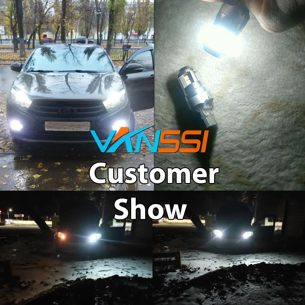VANSSI 2 шт. T20 7443 Srck W21/5 Вт светодиодный ная лампа для LADA Vesta Granta дневные ходовые огни и