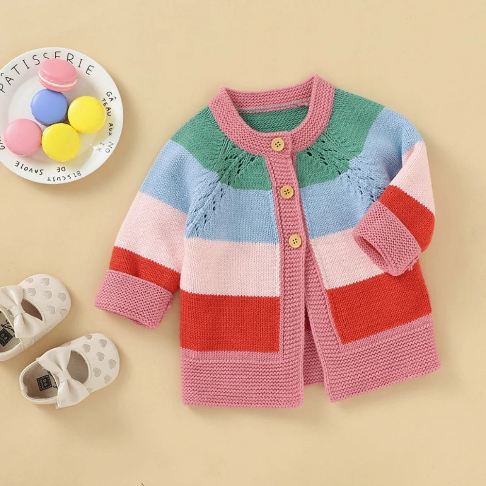 

Bobora Baby Girl Sweater Coat Spring Autumn Children's Baby Knit Sweater Cardigan Boy Girl Coat Long-sleeved Sweater