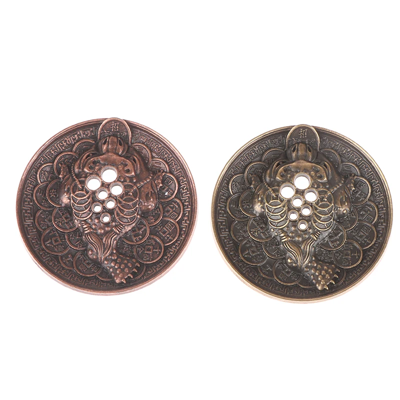 1 шт. бронзовый поднос для благовоний с резьбой под старину