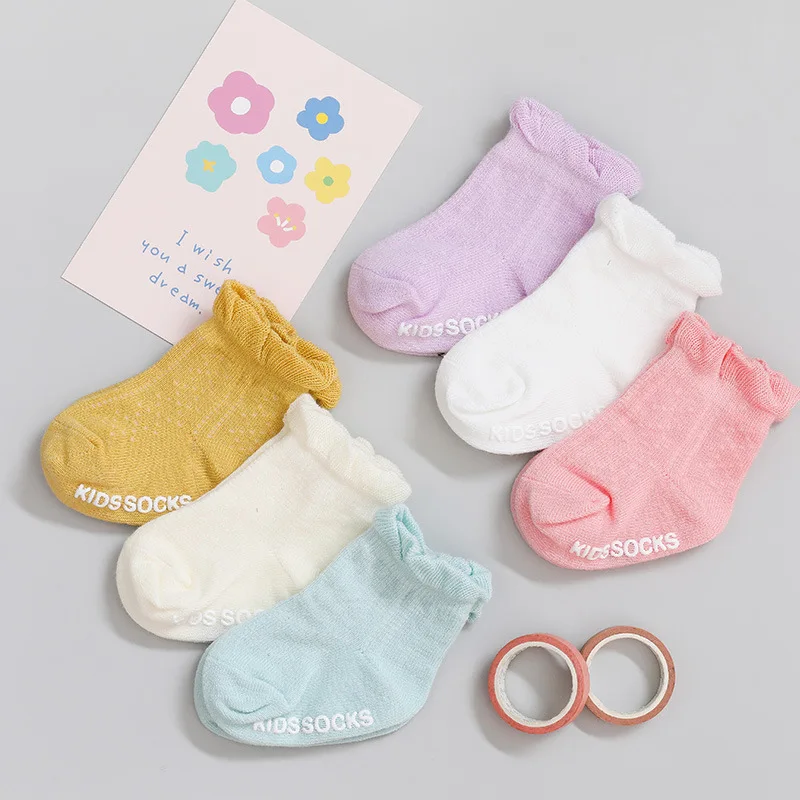 

3 Pairs/lot Thin Cute Cartoon Loose Stitch Socks Princess Ankle Non-slip with Rubber Funny Clothes for Baby Girls Boys Newborns