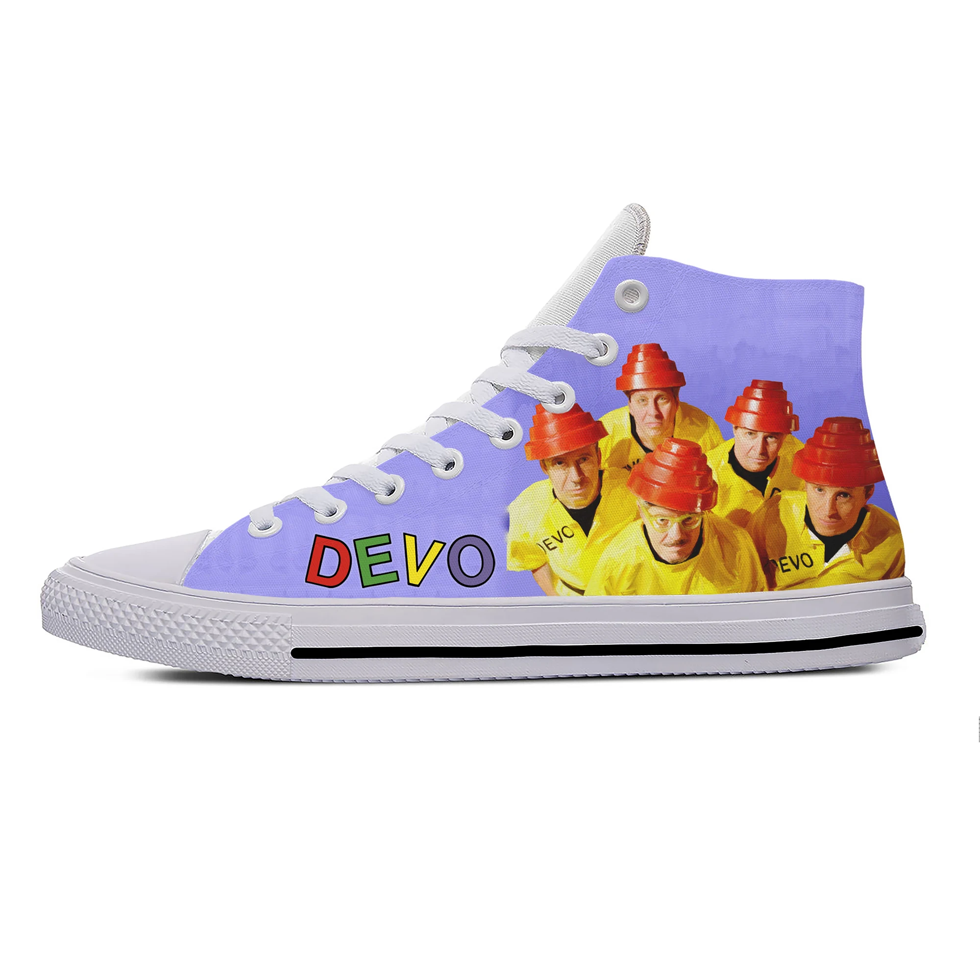 

Devo Whip It Rock Band High Top Sneakers Mens Womens Teenager Casual Shoes Canvas Running Shoes 3D Printed Lightweight shoe