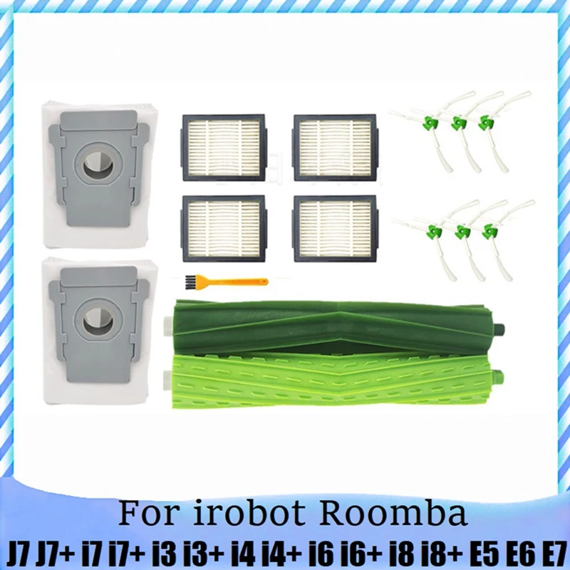 

Фильтр с основной боковой щеткой для Irobot Roomba I7 + I3 I3 + I4 I4 + I6 I6 + I8 I8 + J7 J7 + E5 E6 E7, запчасти для пылесосов, 15 шт.