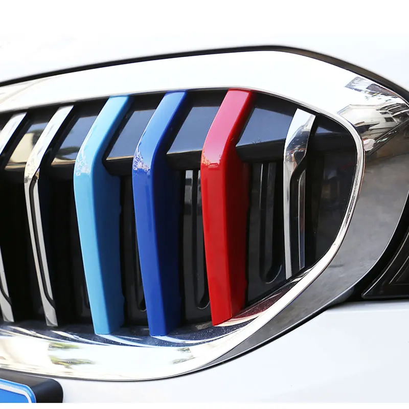 

Автомобильный передний гоночный гриль из АБС-пластика, 3 шт., крышка, полоса, Спортивная решетка, клипсы для BMW 3 серии G20 2020, только 8 баров