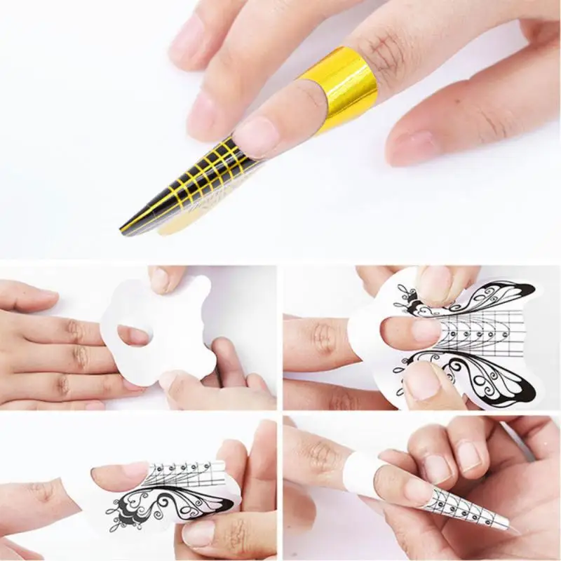 

Форма для французского маникюра, УФ-гель, изогнутая форма, гель-наклейка для дизайна ногтей, трафарет для наращивания ногтей, верхняя форма для искусственных ногтей