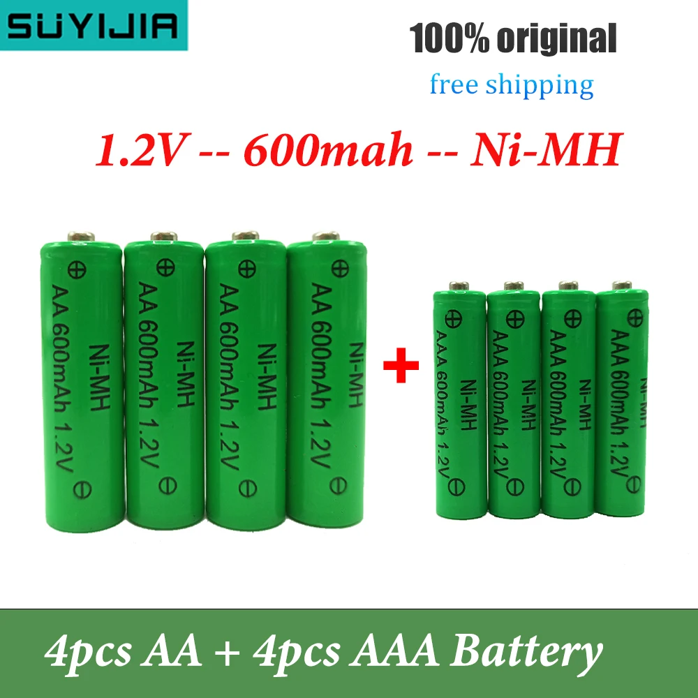

1.2v AA 600mAh Ni-MH Rechargeable Battery AAA 1 2v Battery for Mp3 Mobile Remote Control LED Torch Toy Torch Battery