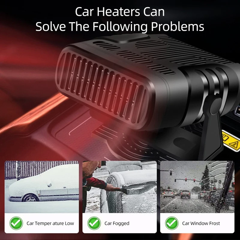 

Car Heater 24V/12V Portable Car Heaters with Heating and Cooling Modes for Auto Windscreen Fast Heating Fan Defrost Defogger