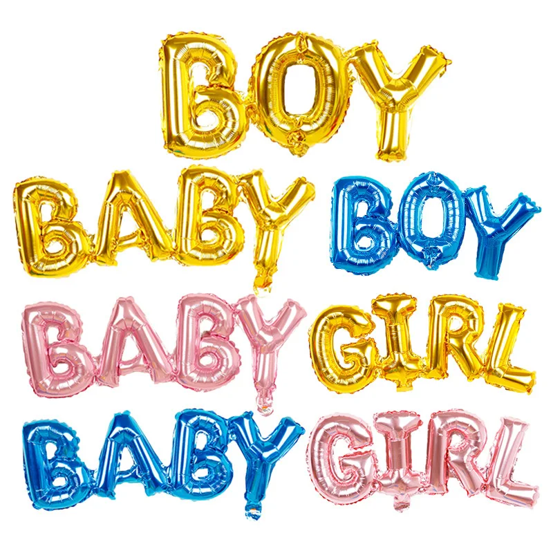

Baby Shower Boy Girl Balloons gold Blue Babyshower Foil Balloons First 1st Birthday Party Decorations Kids Gift Balloons Globos