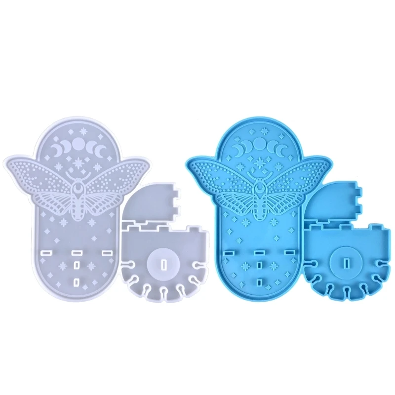 

Moon-phase Insert Moth Candle Holder Molds Epoxy Resin Mold for DIY Candlestick
