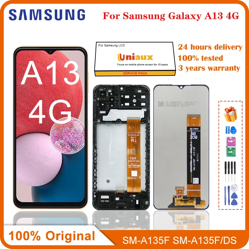 

6.5" Original For Samsung Galaxy A13 4G LCD Display Touch Screen Digitizer For Samsung A13 LTE A135F A135B SM-A135U1 A135U LCD