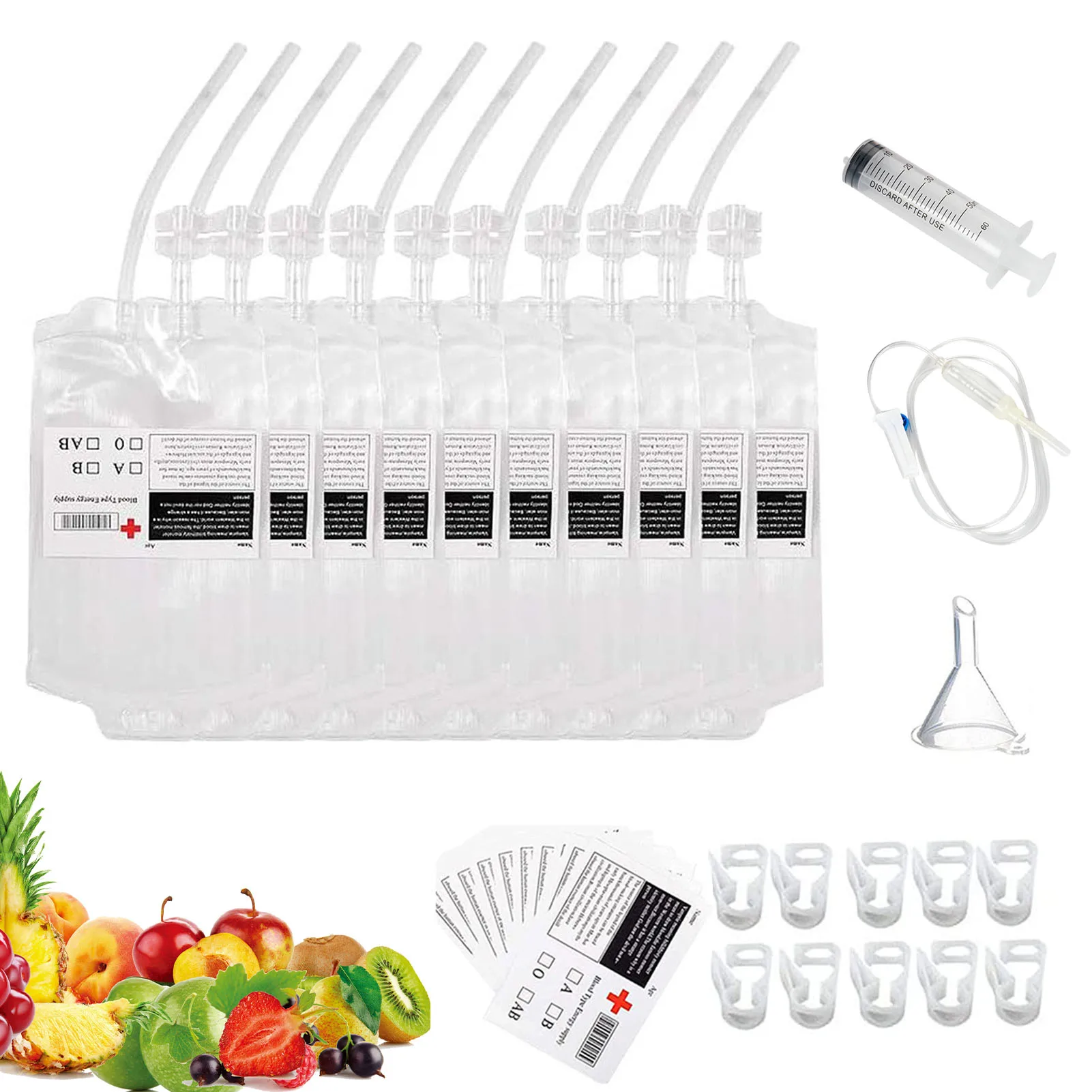 

Blood Bags For Drinks Reusable Halloween Drink Pouches 10 Drink Pouches For Halloween Party Decoration Heavy Duty Blood Bags For