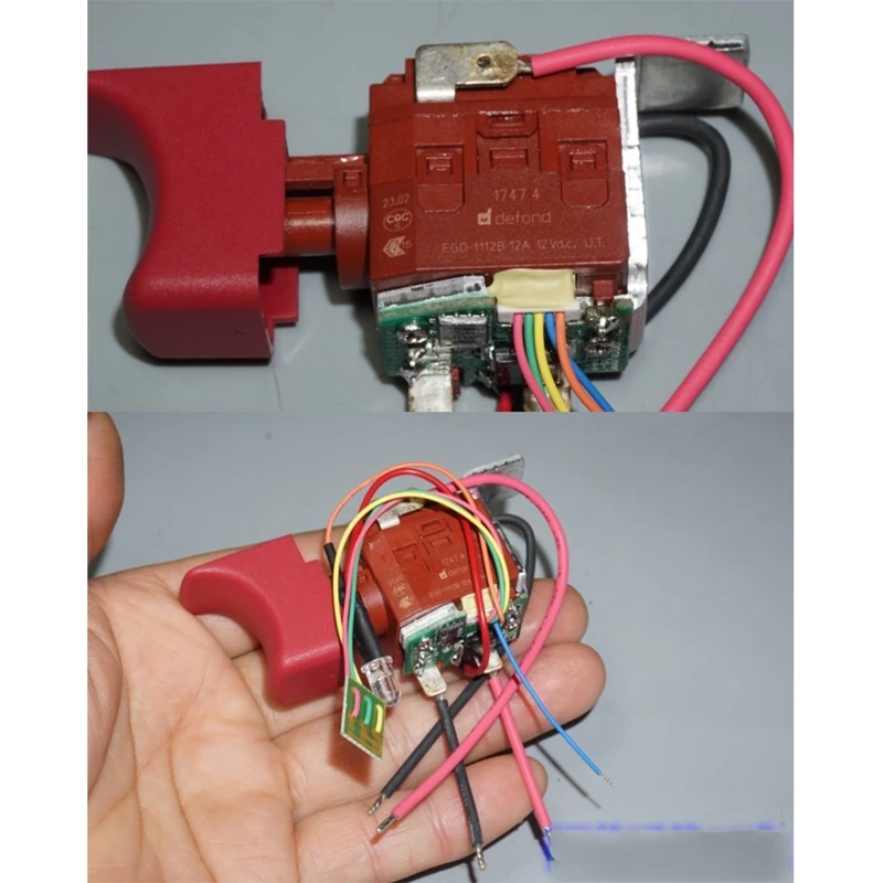 DC 12V переключатель триггера EGD-1112B для электроинструмента Defond отвертка нажимного типа с плавной регулировкой скорости кнопки включения.