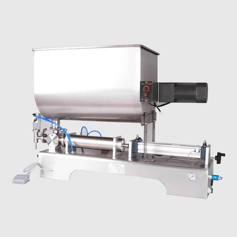 

Horizontal Pneumatic Filling Machine For Olive Oil Peanut Butter Ketchup Chili Sauce Precision Filling Machine With Mixing Funct