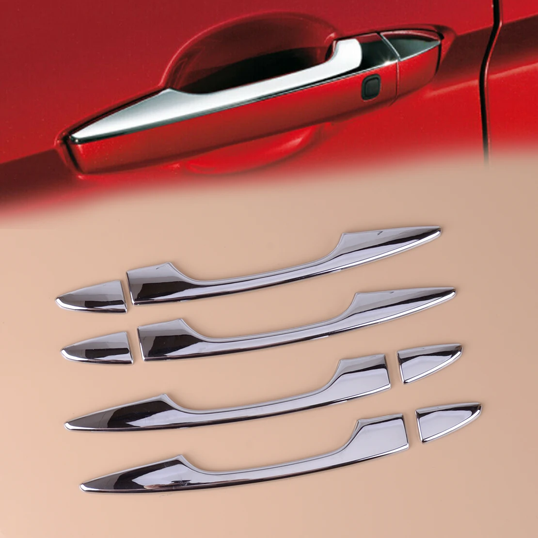 

8 шт./компл. пластиковая боковая дверная ручка, верхняя крышка, хромированная отделка, подходит для Mitsubishi Outlander 2022, Новинка