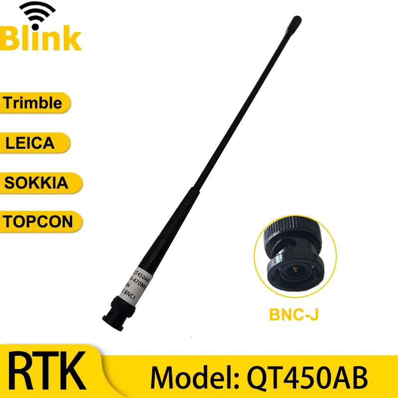 

GNSS Recevier Radio Whip Antenna 4dBi 450-470MHZ BNC-J RTK GPS Survey Instrument Antenna for TOPCON Trimble LEICA SOKKIA QT450AB