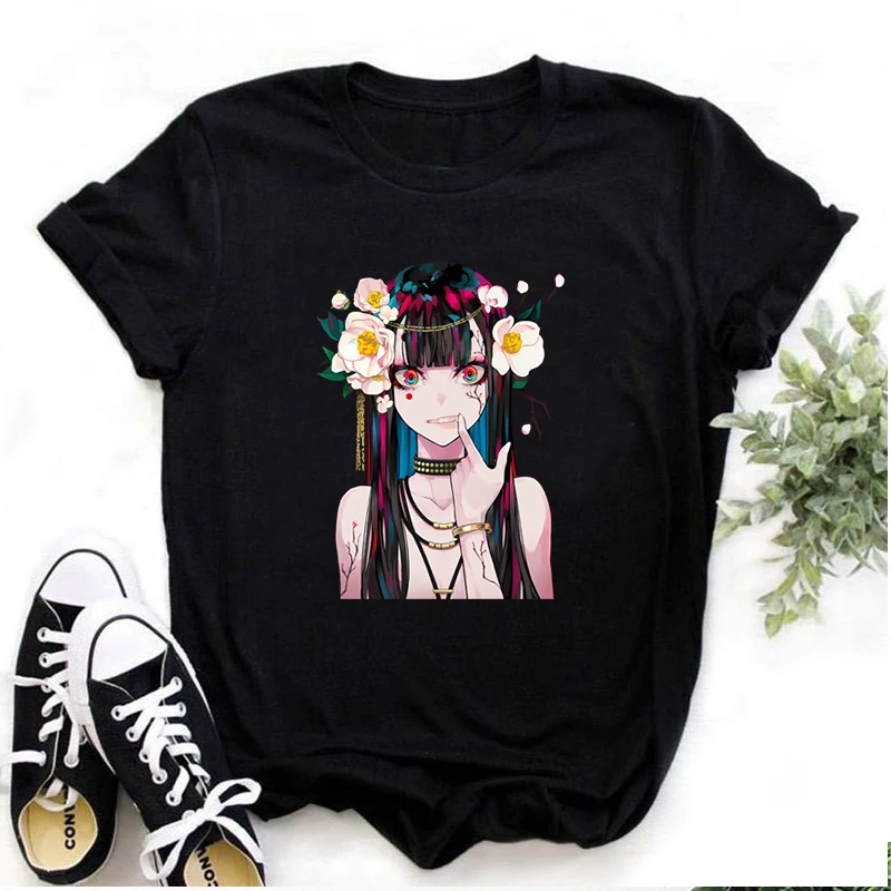 

Cool Hip-hop Anime Print All-match Summer Loose Unisex T-shirt Kpop Casual Soft Round Neck Men's Short Sleeve Tops