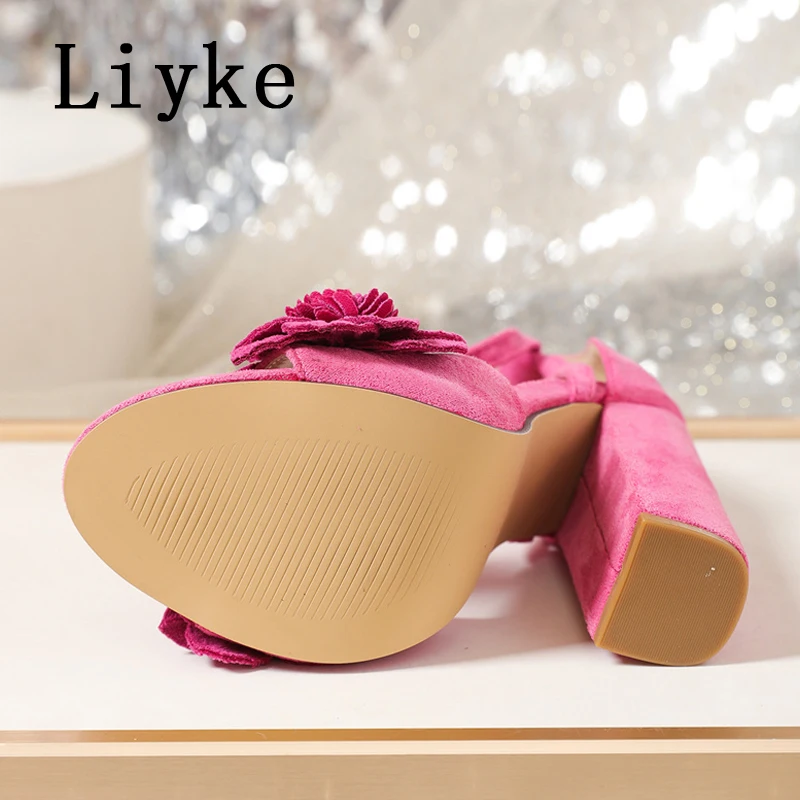 Liyke/пикантные сандалии-гладиаторы на высоком квадратном каблуке с перекрестным