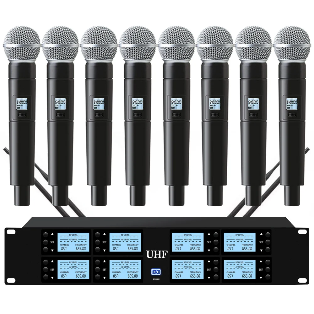 

Professional UHF wireless microphone 8 channel handheld microphone lavalier microphone stage performance conference microphone