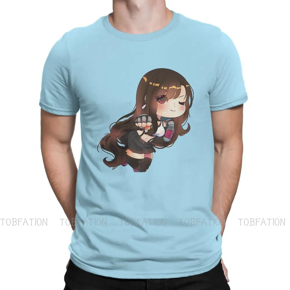 

Final Fantasy Tifa Lockhart TShirt for Men Kawaii Girl Basic Casual Sweatshirts T Shirt Novelty Trendy Fluffy