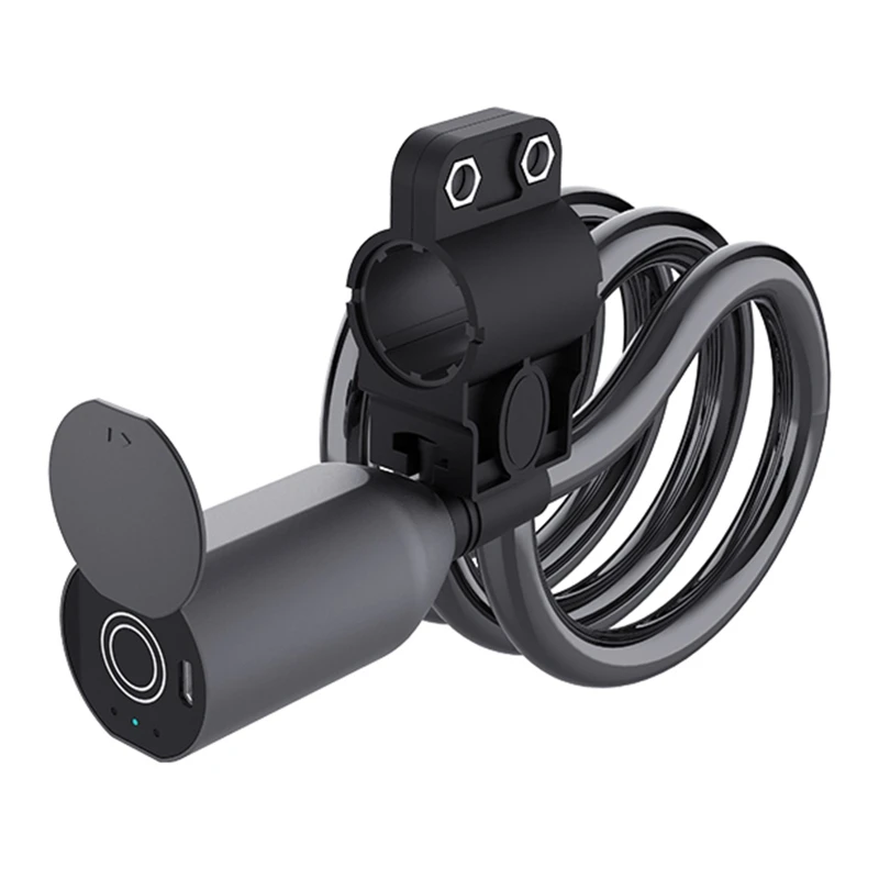 

094C Smart Fingerprint Bike Lock Safe Anti-Theft Quick Keyless Bicycle Unlock Fingerprint Padlock Lock Cable IPX65 Waterproof