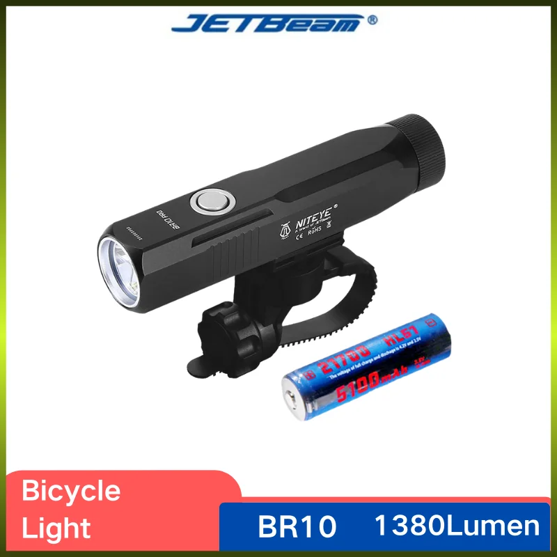 JETBeam BR10 PRO Bike Light 1380Lumens USB Rechargeable 360° Rotatable Beam With 5100mAh Battery Cycing Flashlight