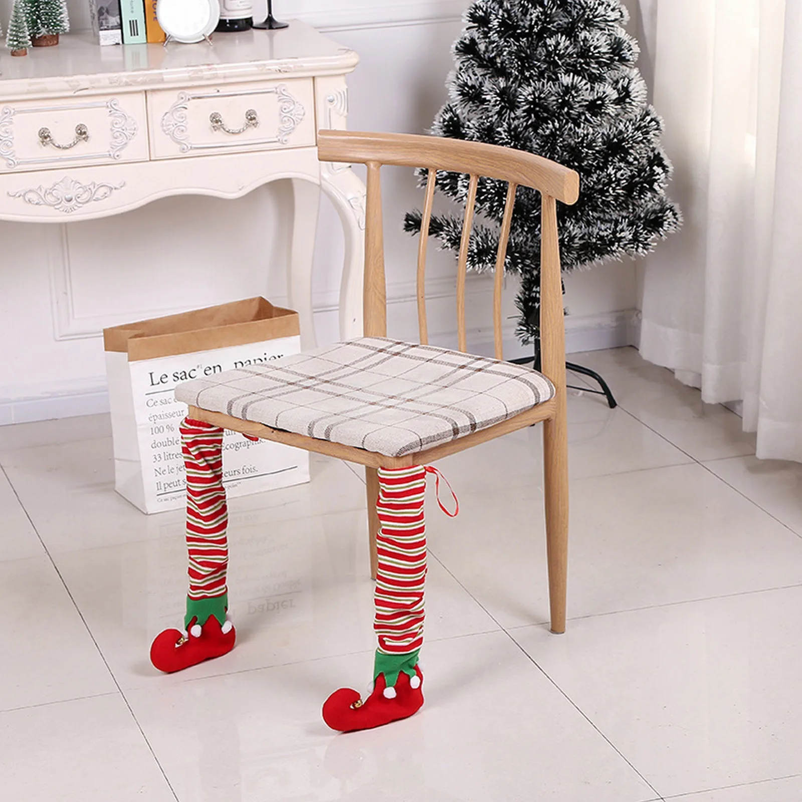 

4 шт., новогодние чехлы на ножки стола и стула