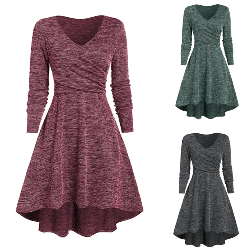 

Женское винтажное платье с V-образным вырезом, длинным рукавом и блестками