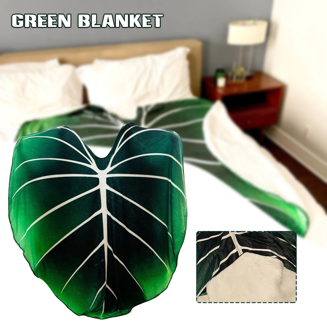 

Creative Philodendron Gloriosum Design Blanket Simulation Leaf Plush Blanket For Home 100*150/150*200cm Bed Carpet Drop Shipping