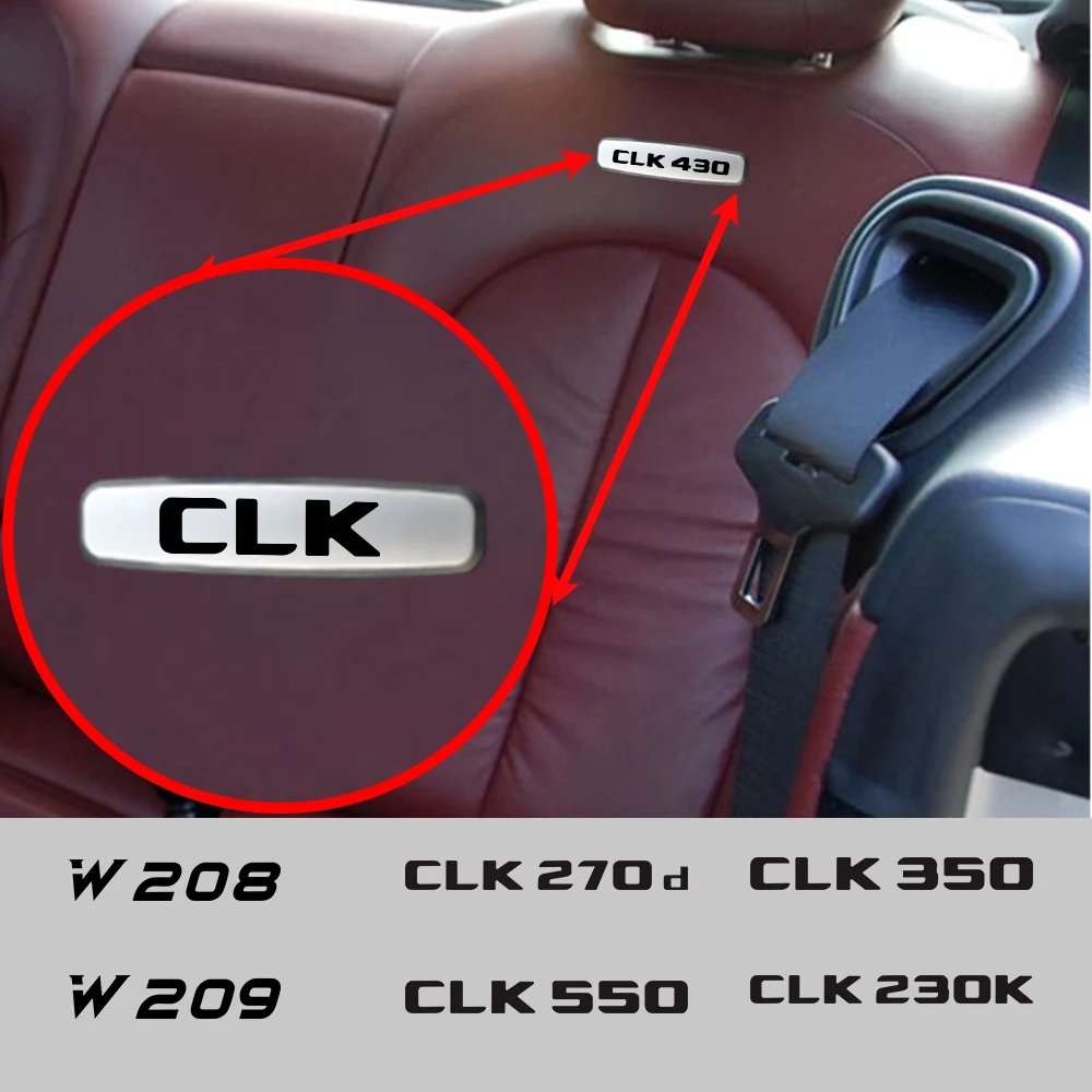 Автомобильная металлическая эмблема наклейка на сиденье авто анти-удар подстилка, напольный коврик значок для Mercedes Benz A208 A209 C209 W208 W209 CLK200 CLK240 CLK500