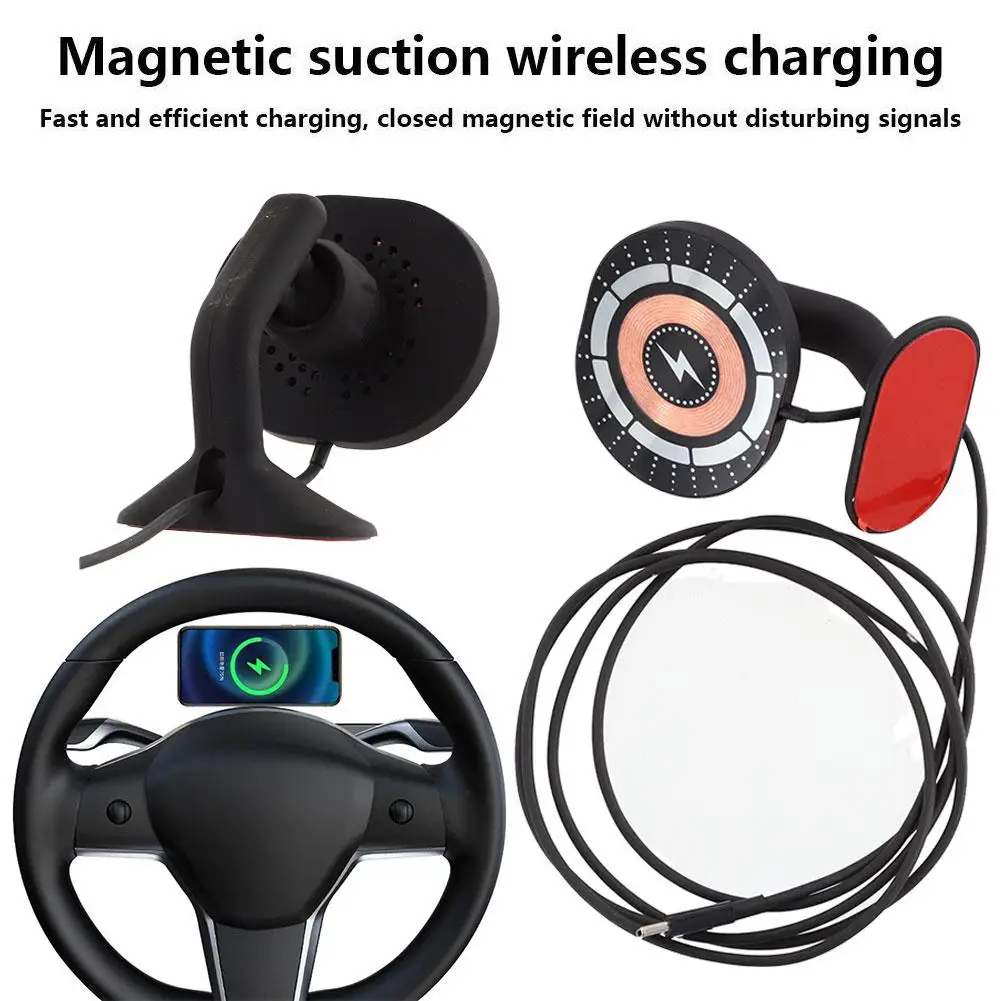 

Magnetic Wireless Car Charger Mount Adsorbable Smartphone Holder for Tesla Model 3 Y 2023 Car Phone Holder Mounts Accessoir Z6W3