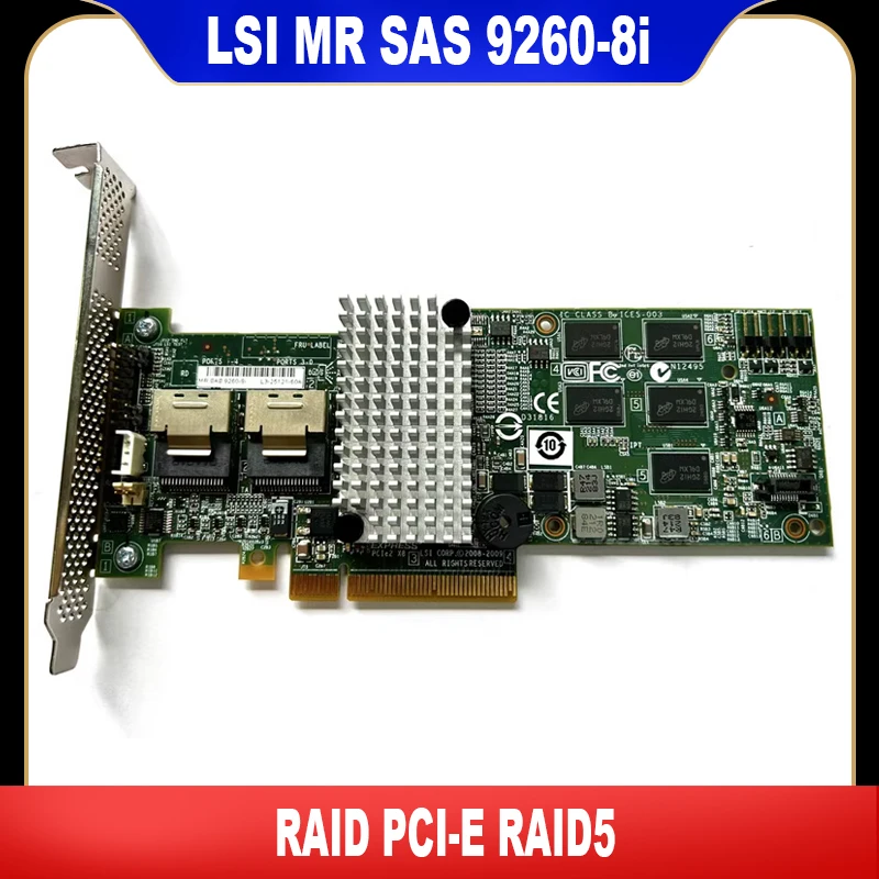 Карта RAID-контроллера LSI MR SAS 9260-8i Sata PCI-E 512 м RAID5 6G/S 8-PORT RAID Expander Card Высокое качество
