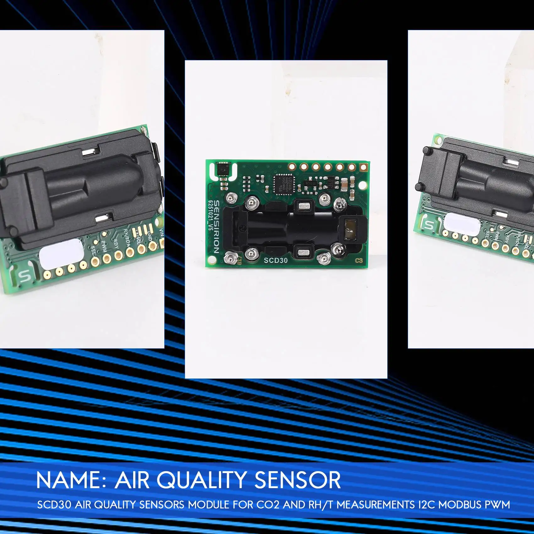 Модуль датчиков качества воздуха SCD30 для измерений CO2 и RH/T I2C Modbus PWM