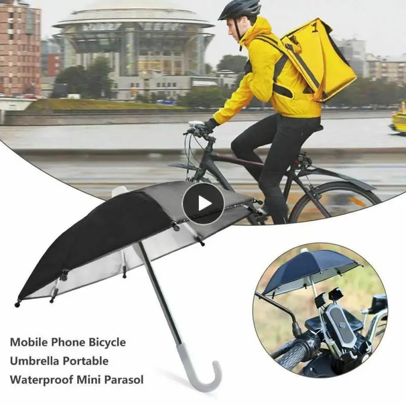

Waterproof Mini Sunshade Umbrella 43 G Motorcycle Phone Holder Cute Craft Anti-uv Rain-proof Polyester Mobile Phone Umbrella