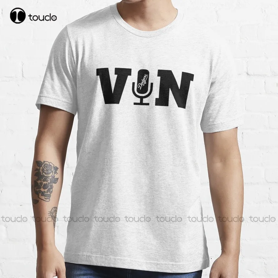 

Трендовая футболка Vin Scully с микрофоном, рубашки для тренировок, высококачественные милые элегантные милые Мультяшные милые хлопковые футболки