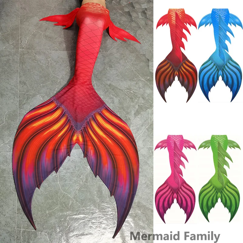 Одежда русалки для детей и взрослых рыбий хвост купальник на Хэллоуин купальный