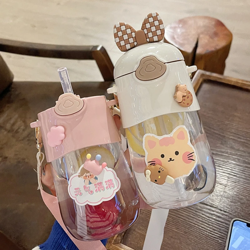 

Набор бутылок для воды 1300 мл, чашка, женская летняя вместительная привлекательная Милая соломенная Милая портативная Милая бутылка для вод...