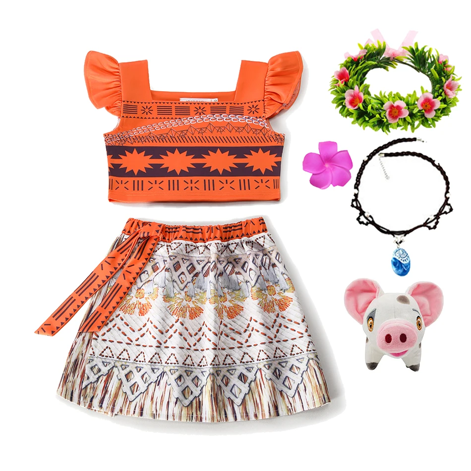 Платье Принцессы Моаны Для Девочек Косплей Аниме Vaiana Детский Костюм На День