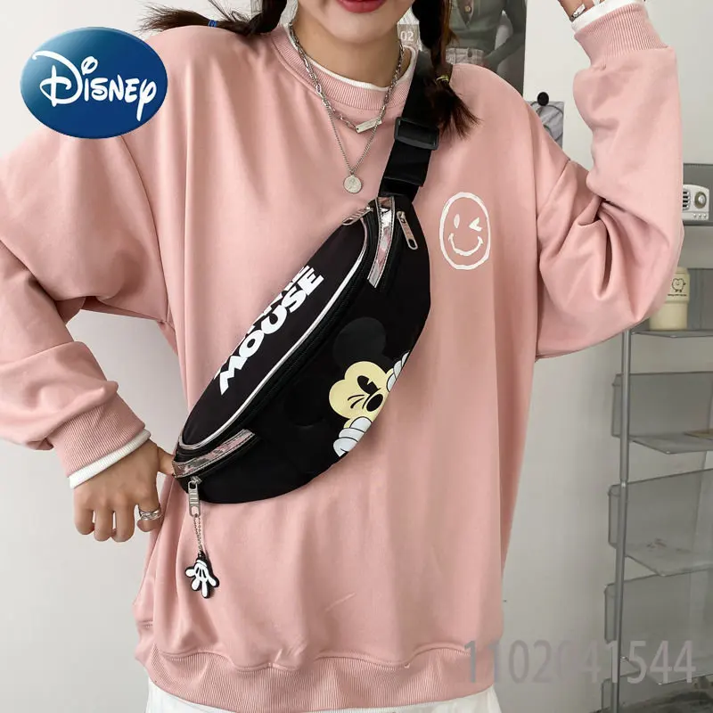 Disney Waist Bag Fashion Stitching Chest Bag Mickey Mouse Donald Duck Crossbody Bag for Girls Boys Women Large Capacity
