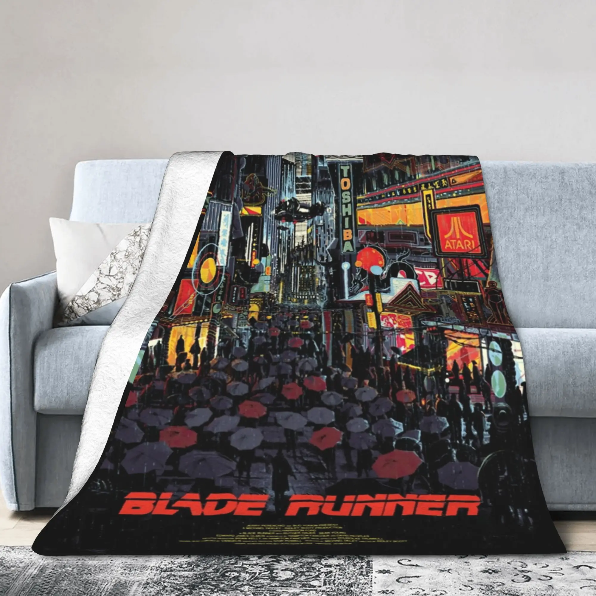 Фото Пледы Blade Runner из фланели с принтом, многофункциональные мягкие пледы-накидки для дивана, офиса, плюшевые тонкие одеяла №2