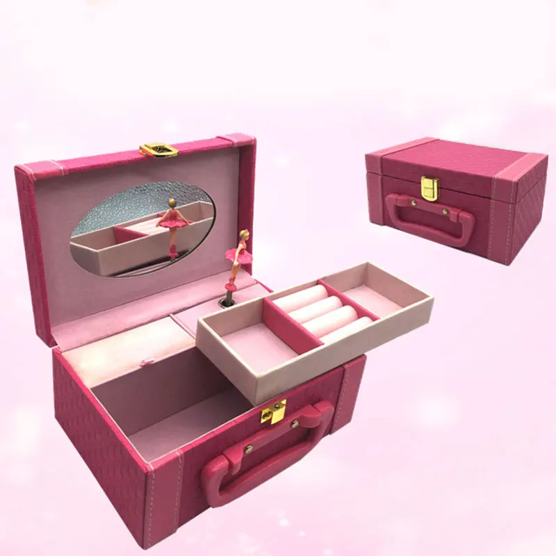 

PU Leather Jewelry Box European Style Princess Jewelry Box Cosmetic Storage Box Display Holder Women Friend Wedding Gift