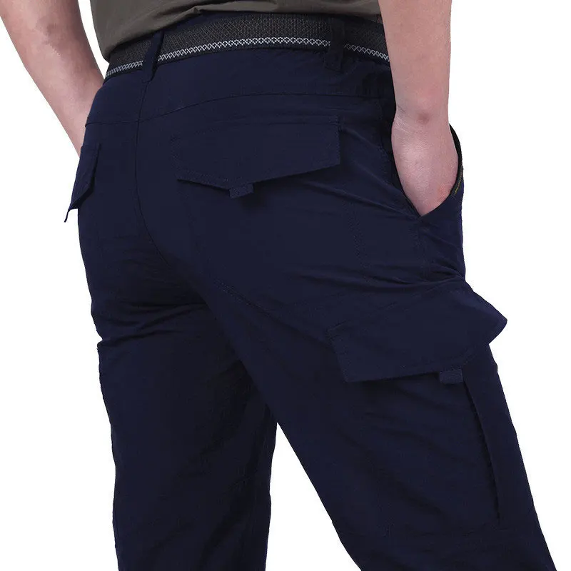 Men's Lightweight Tactical Pants Breathable Summer Casual Army Military Long Trousers Male Quick Dry Cargo Pants