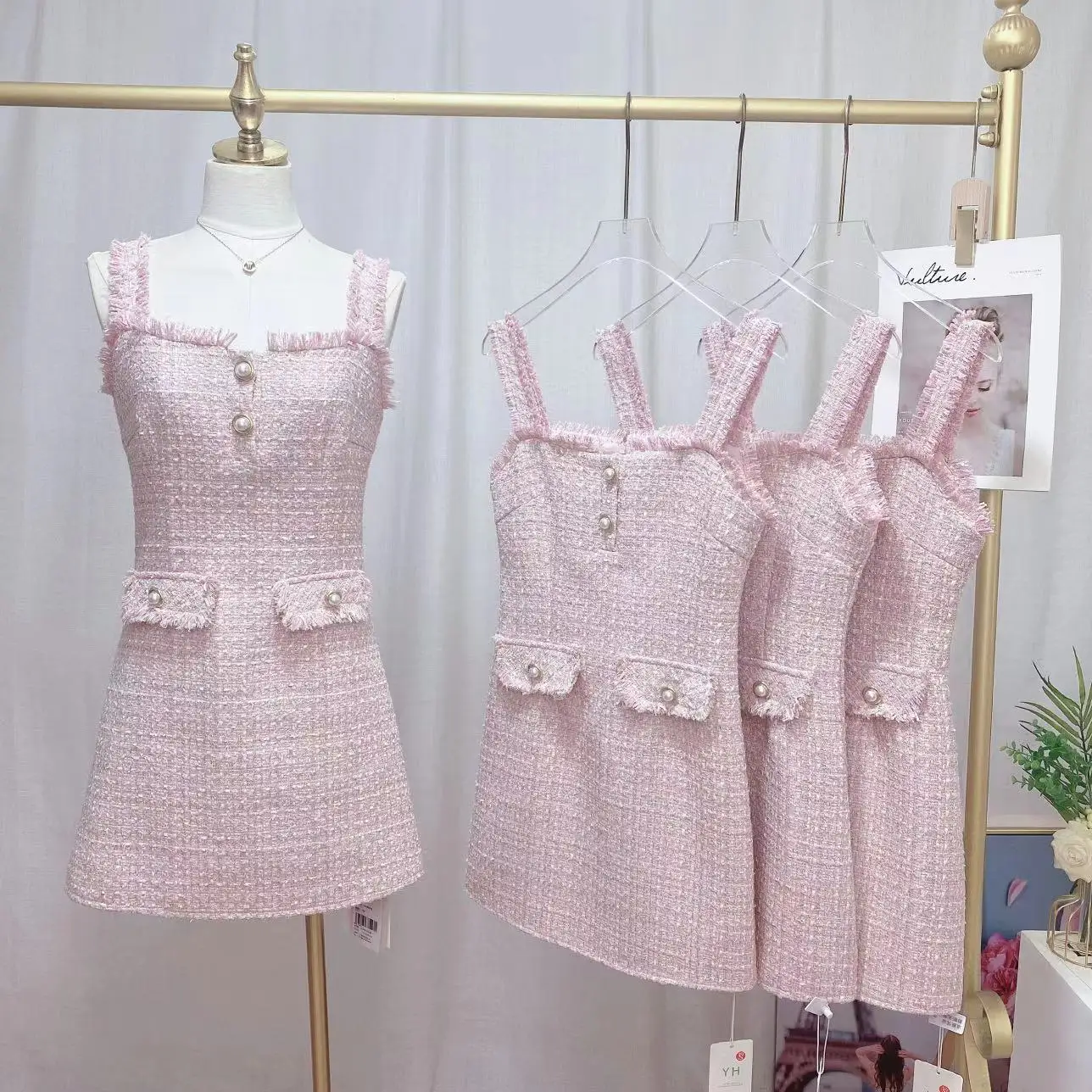 

Женское элегантное милое розовое платье, летнее Шикарное облегающее мини-платье без рукавов с бахромой, женская уличная одежда, короткое платье